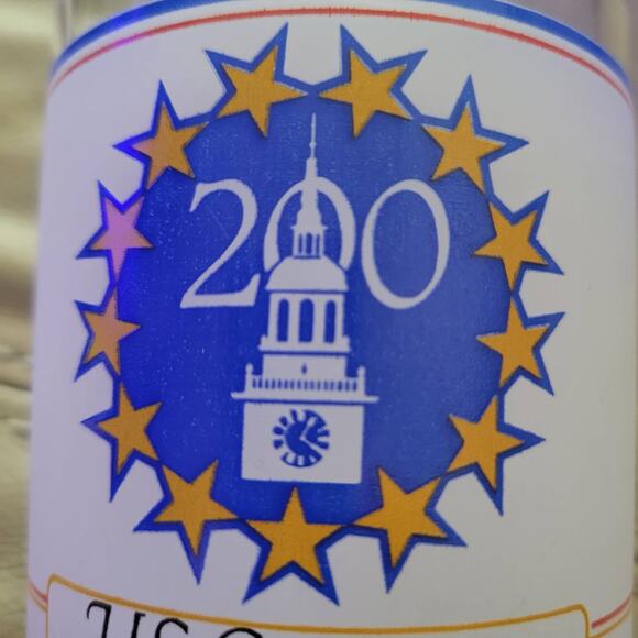 Vintage US Constitution 200th Anniversary We the People Frosted Glasses set of 2 - Picture 4 of 8